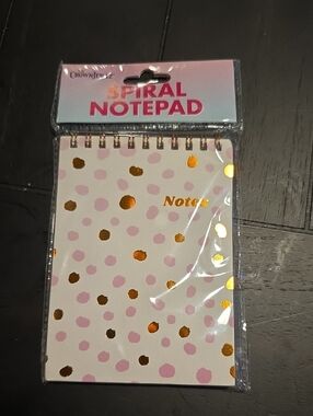 Pink & Gold Spiral Notepad - Notes